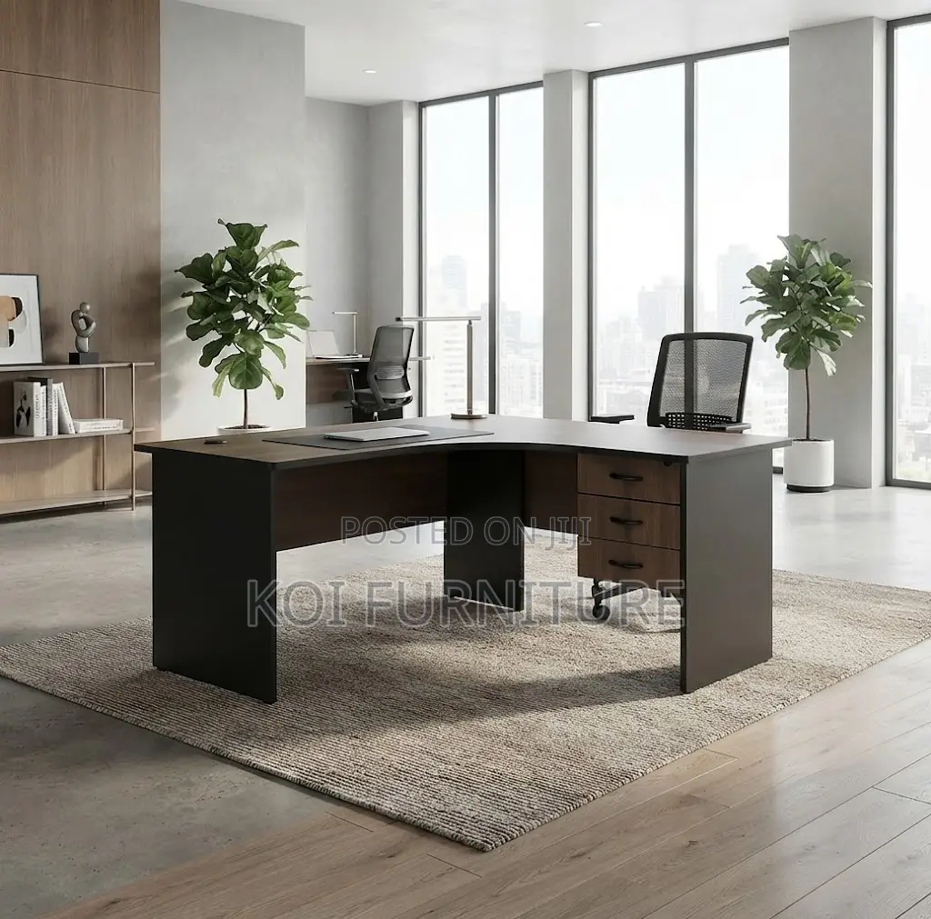 Office Desk; 1200mm Curved Home Office Table With Drawers