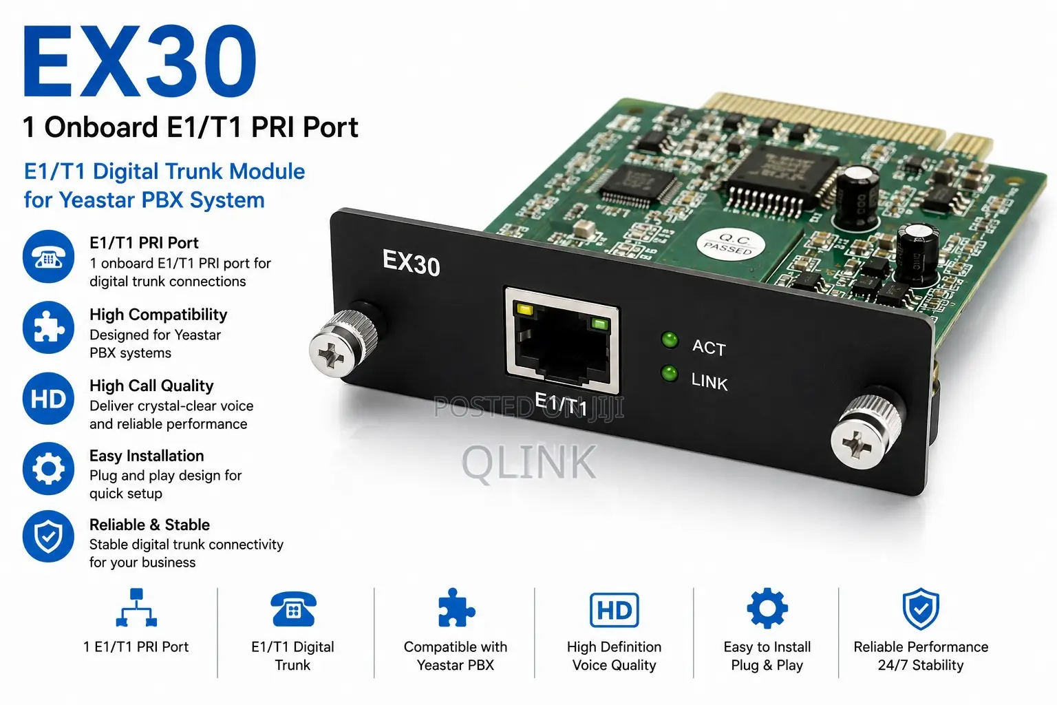 Yeastar EX30 1 Onboard E1 T1 PRI Port