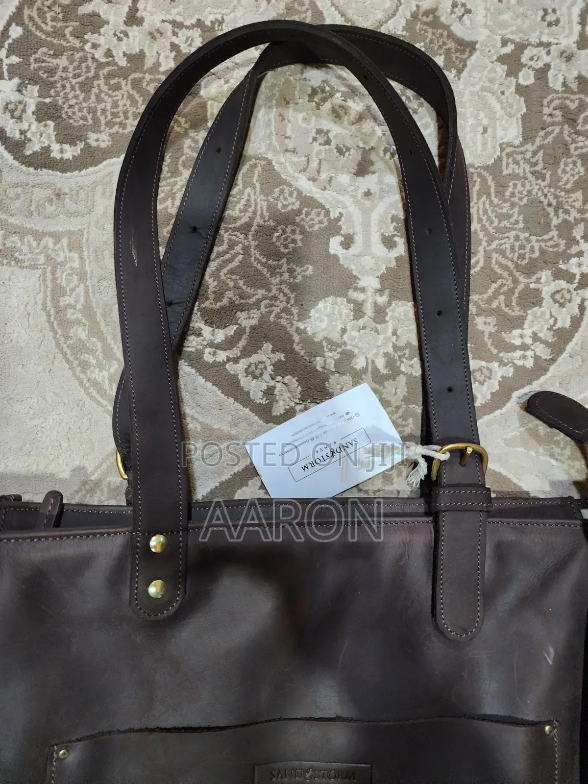 Leather Handbag - Sand Storm