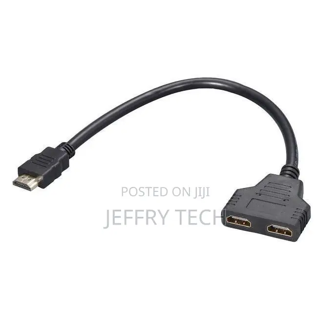 HDMI 1-to-2 Male to Dual Female Splitter, 1 Input to 2 Output, 1 Input