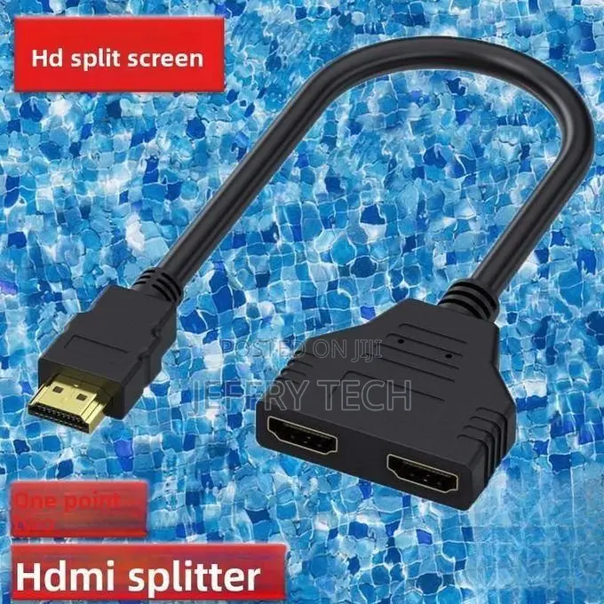 HDMI 1-to-2 Male to Dual Female Splitter, 1 Input to 2 Output, 1 Input