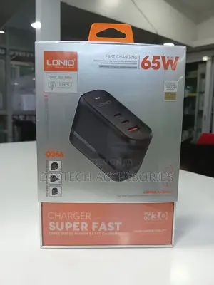 LDNIO 65W GaN USB-C Wall Charger 3-in-1 Fast Charger Travel Adapter.