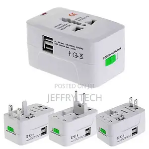 All in One Universal International Plug Adapter With 2 USB Port