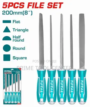 Total THT918516 5 Pcs steel file set/8” Length:200mm, T12 Steel