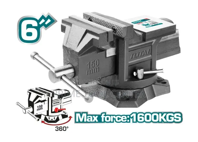 Total THT6166 Bench vice Swivel base size：6″ Weight:11.2kg