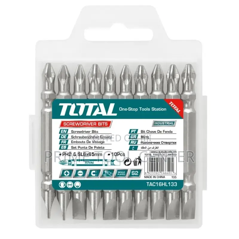Total TAC16HL133 Screwdriver bit PH2+SL6.0,65mm,10pcs