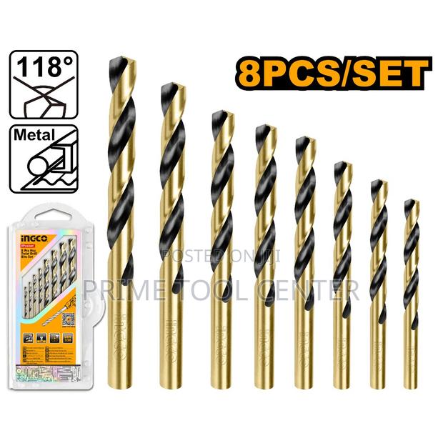 INGCO 8 Pcs HSS twist drill bits set