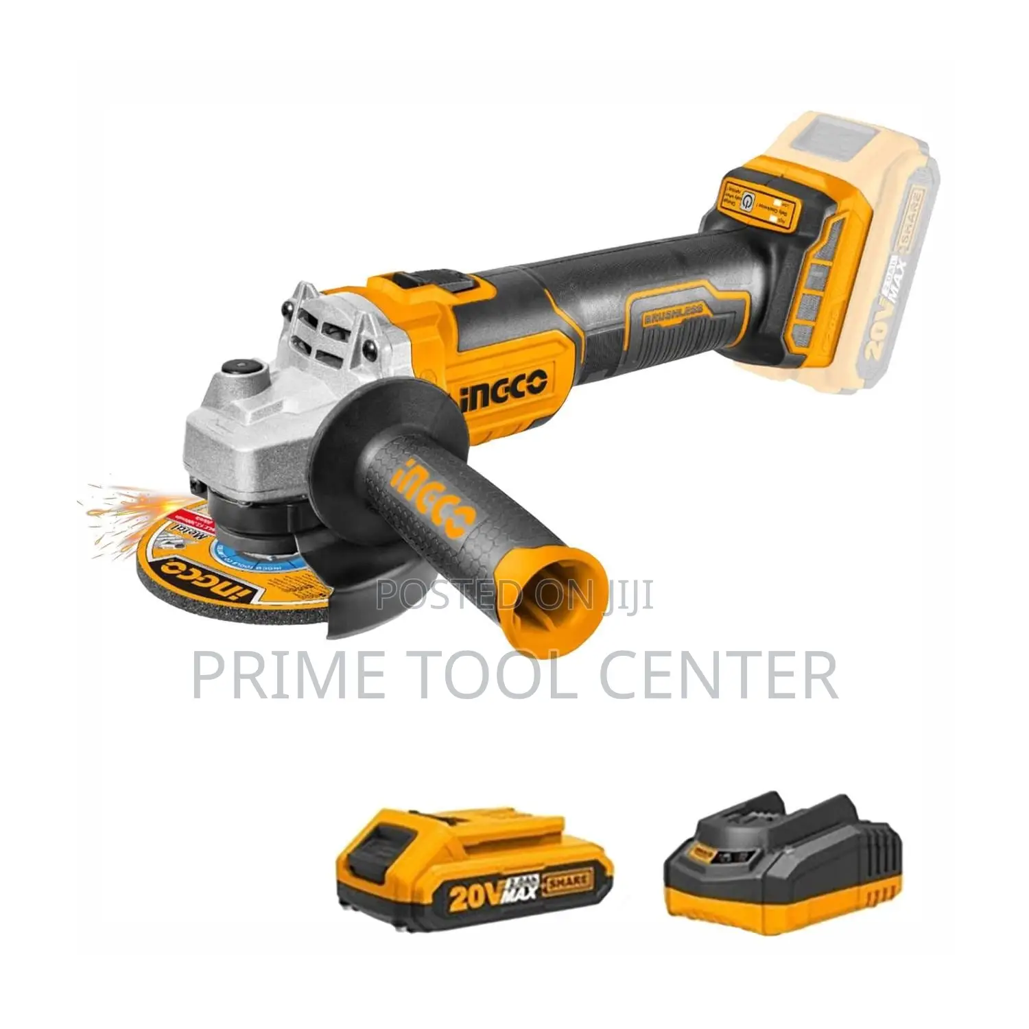 ingco Lithium-Ion angle grinder 20v
