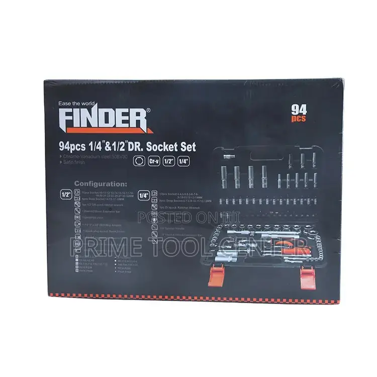 Finder 94PCS Socket Set 1/2″&1/4″(94PC S)