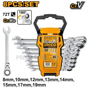 ingco 8 Pcs flexible ratchet spanner set