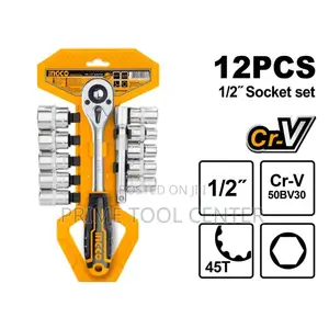 INGCO HKTS12122 12 Pcs 1/2″ socket set