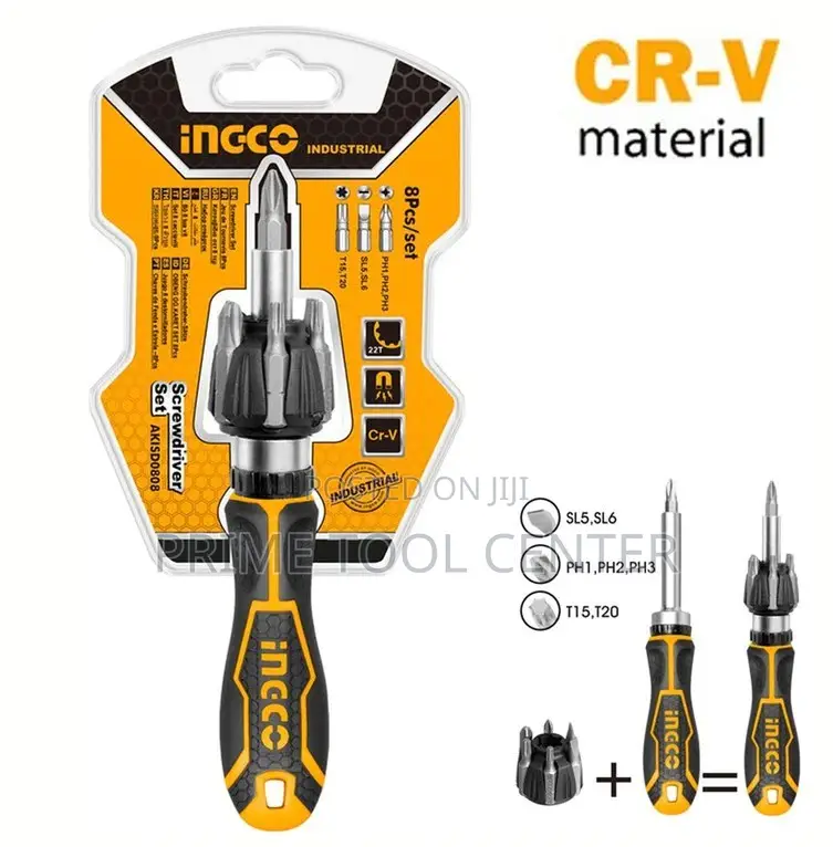 INGCO 8 Pcs ratchet screwdriver set