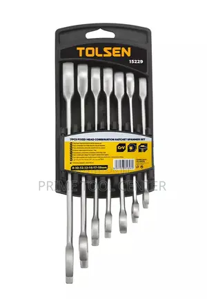 TOLSEN 7PCS FIXED HEAD COMBINATION GEAR RATCHET SPANNER SET