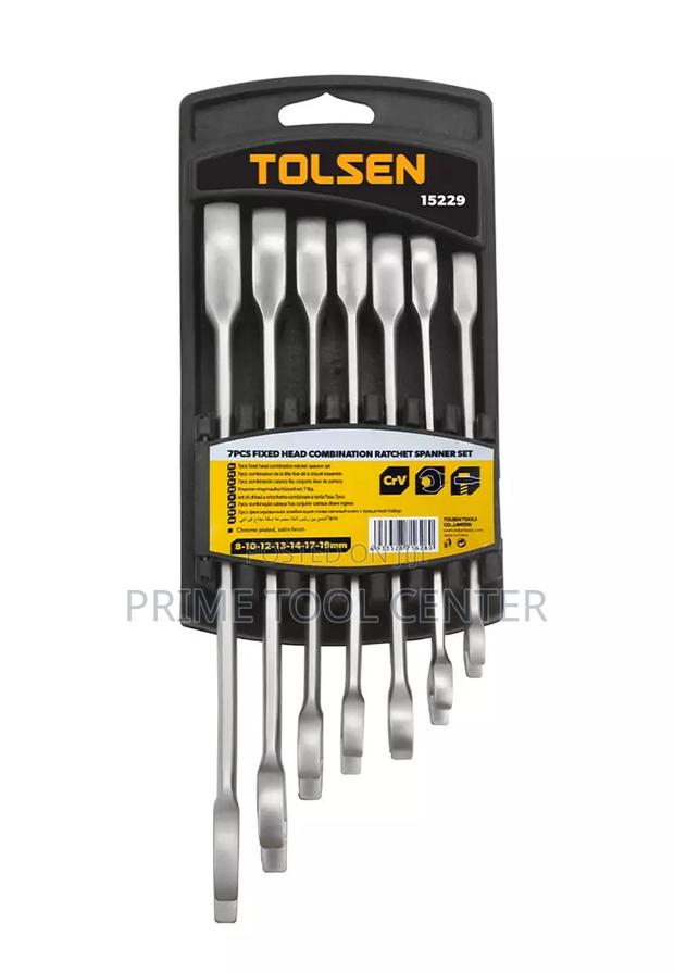 TOLSEN 7PCS FIXED HEAD COMBINATION GEAR RATCHET SPANNER SET