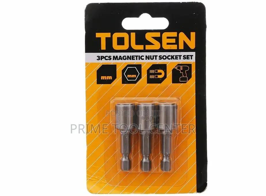 TOLSEN 3PCS MAGNETIC NUT SOCKET SET 10mm