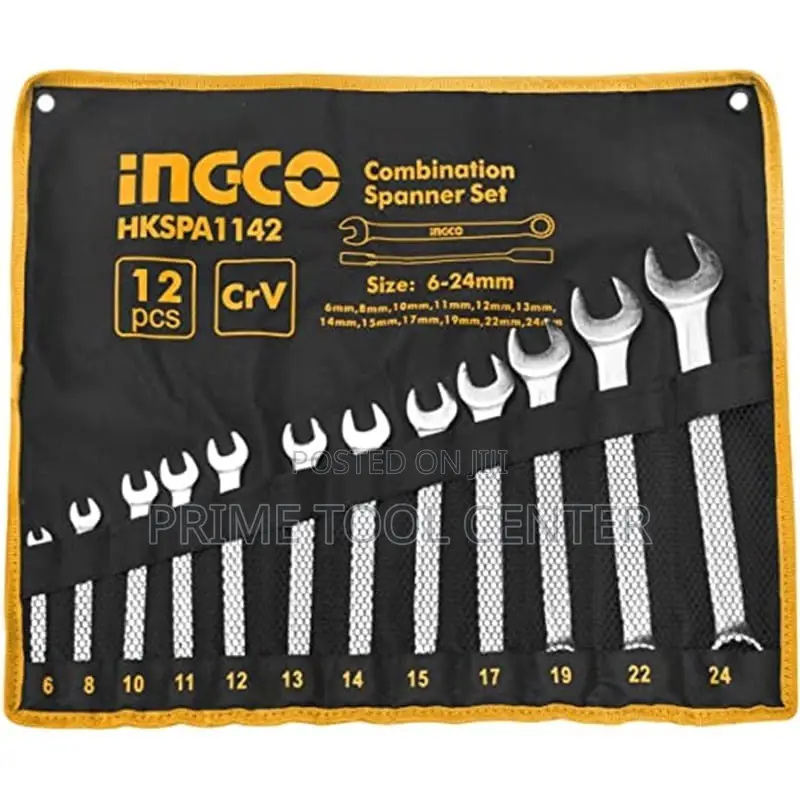 INGCO 12pcs combination spanner set Size:6-24mm