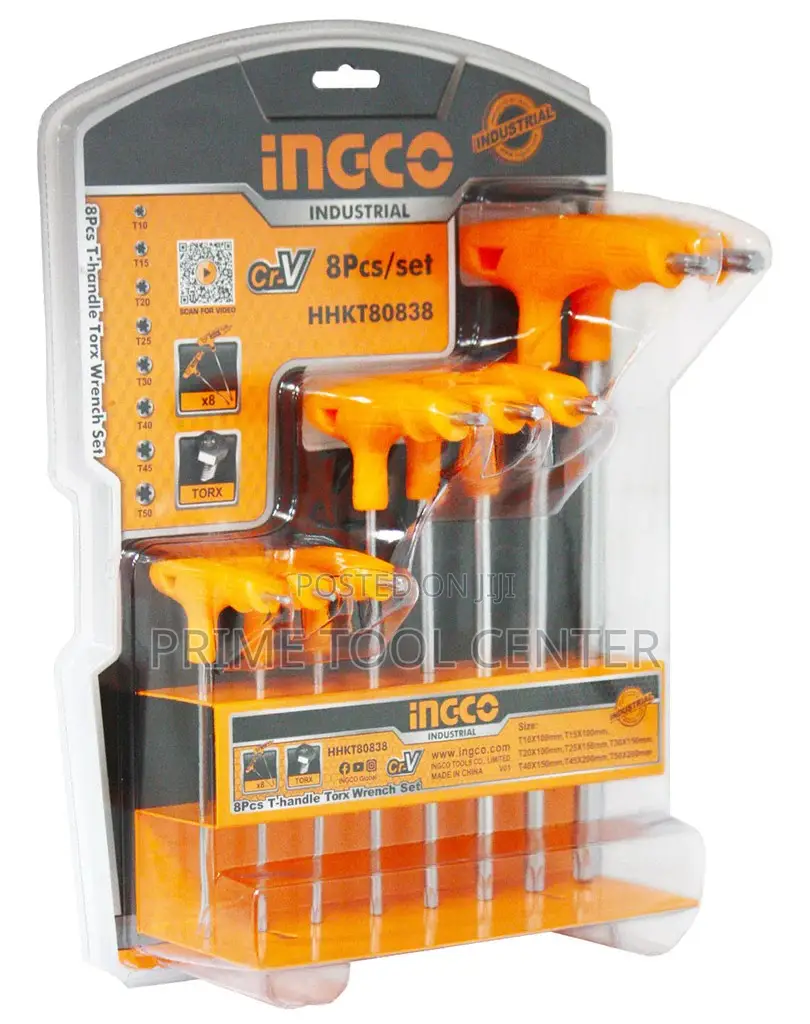 INGCO 8 Pcs T-handle hex wrench set