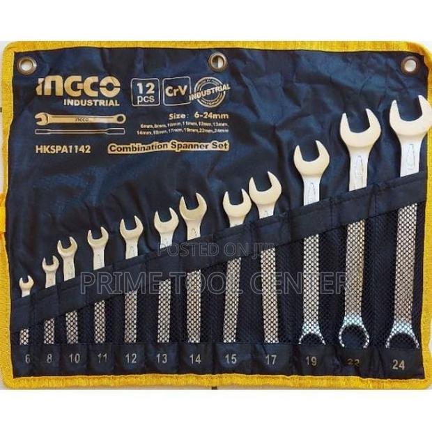INGCO 12pcs combination spanner set Size:6-24mm