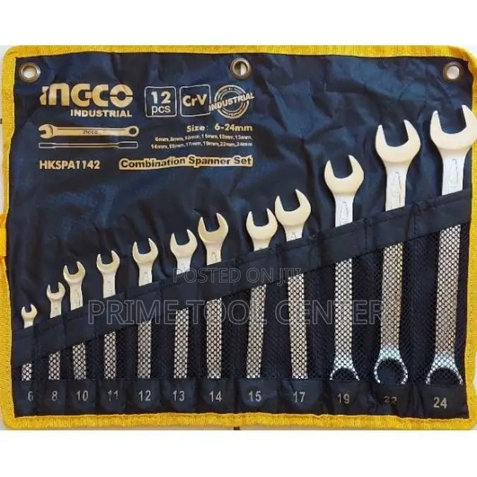 INGCO 12pcs combination spanner set Size:6-24mm