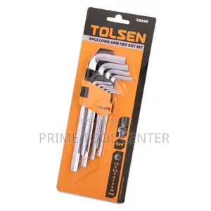 TOLSEN 9PCS LONG ARM HEX KEY SET