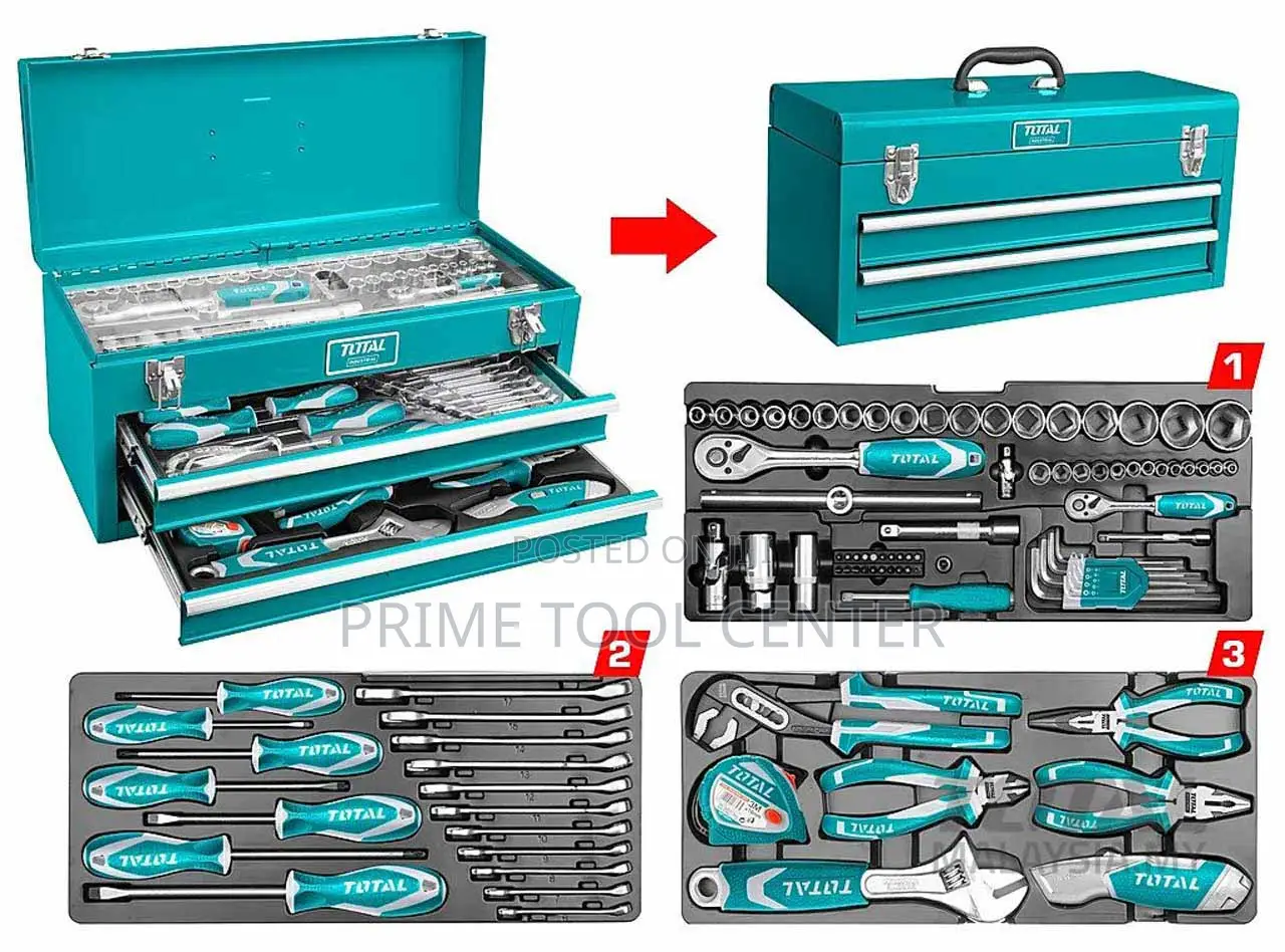 TOTAL 97 Pcs Tool Chest Set