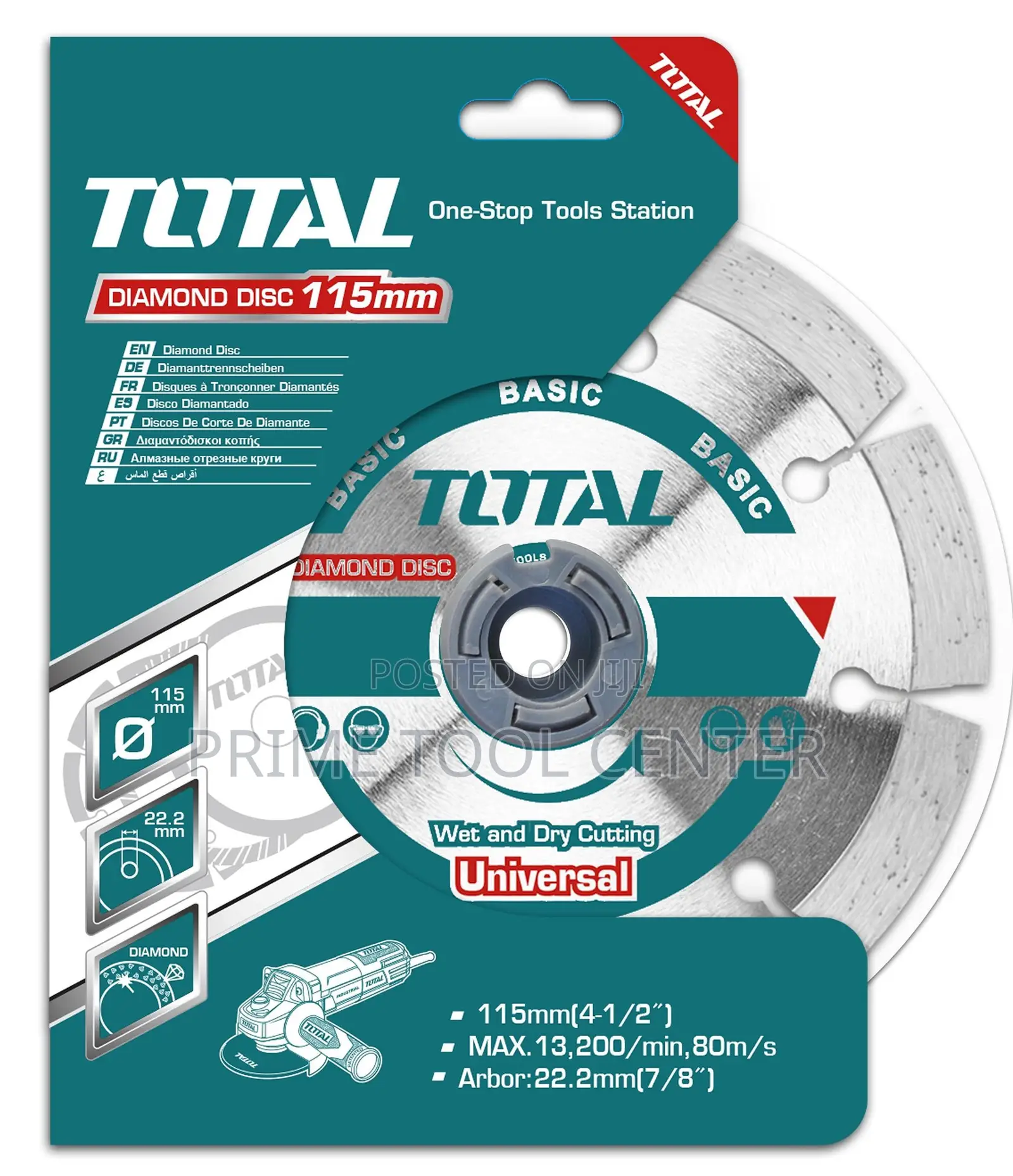 TOTAL Dry diamond disc 180(7″)X22mm