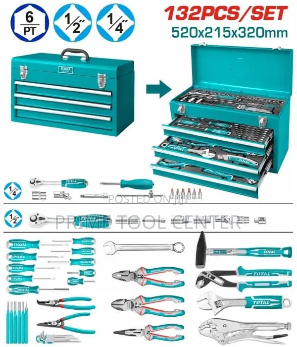 TOTAL 132 Pcs tools chest set