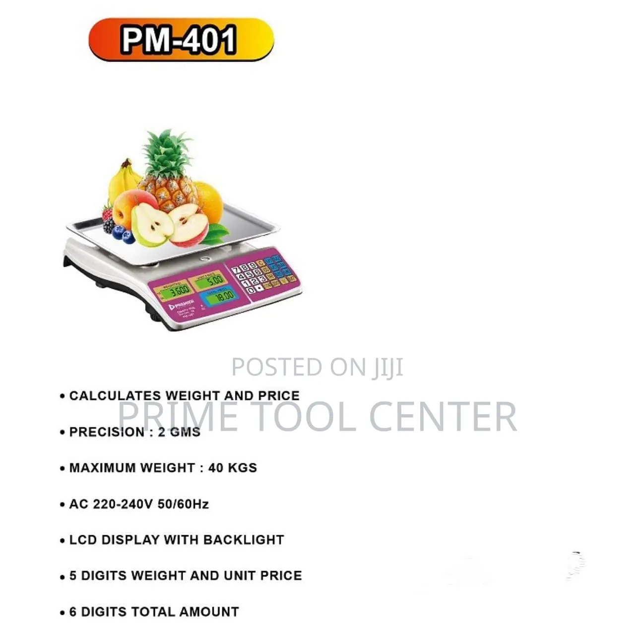 PREMIER PM-401 DIGITAL SCALE 40KG