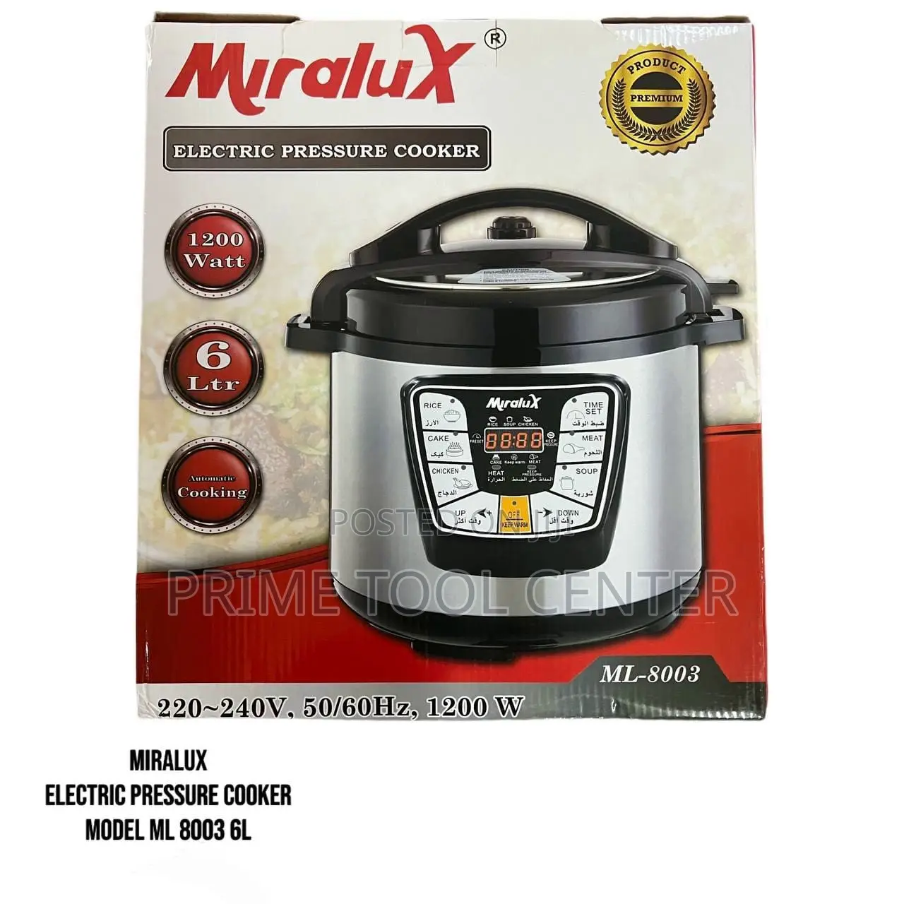 MIRALUX ELECTRIC PRESSURE COOKER 6L