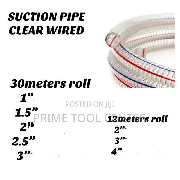 SUCTION PIPE CLEAR WIRED 2.5″ 30M