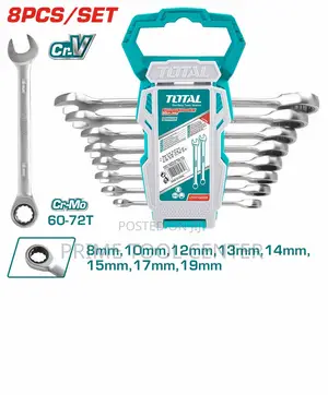 Total 8 Pcs ratchet spanner set