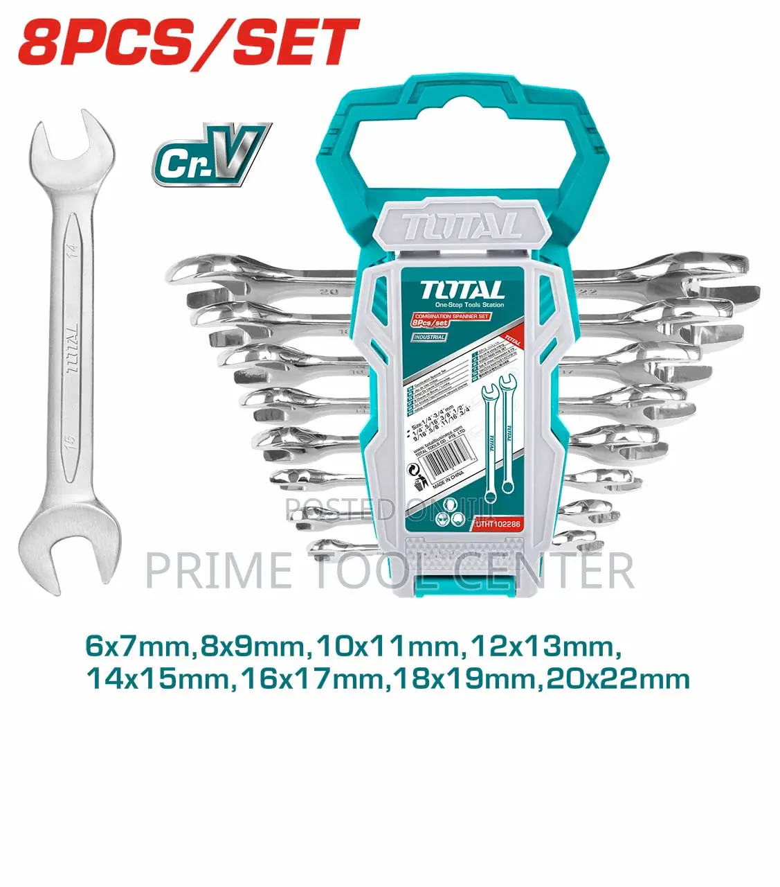 Total 8pcs double open end spanner set