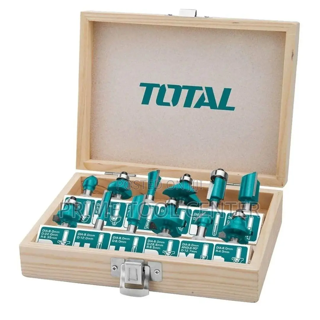 TOTAL TACSR1121 12pcs Router bits set(8mm)