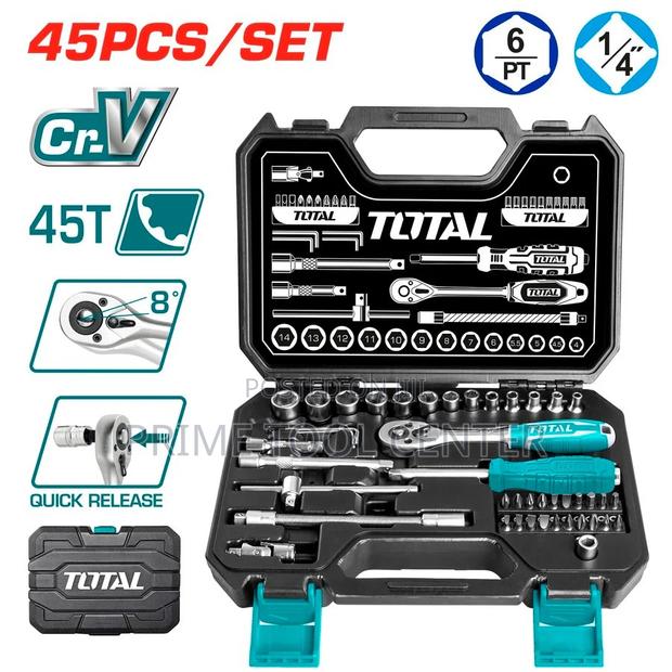 TOTAL 45Pcs 1/4″ socket set - thumbnail 2