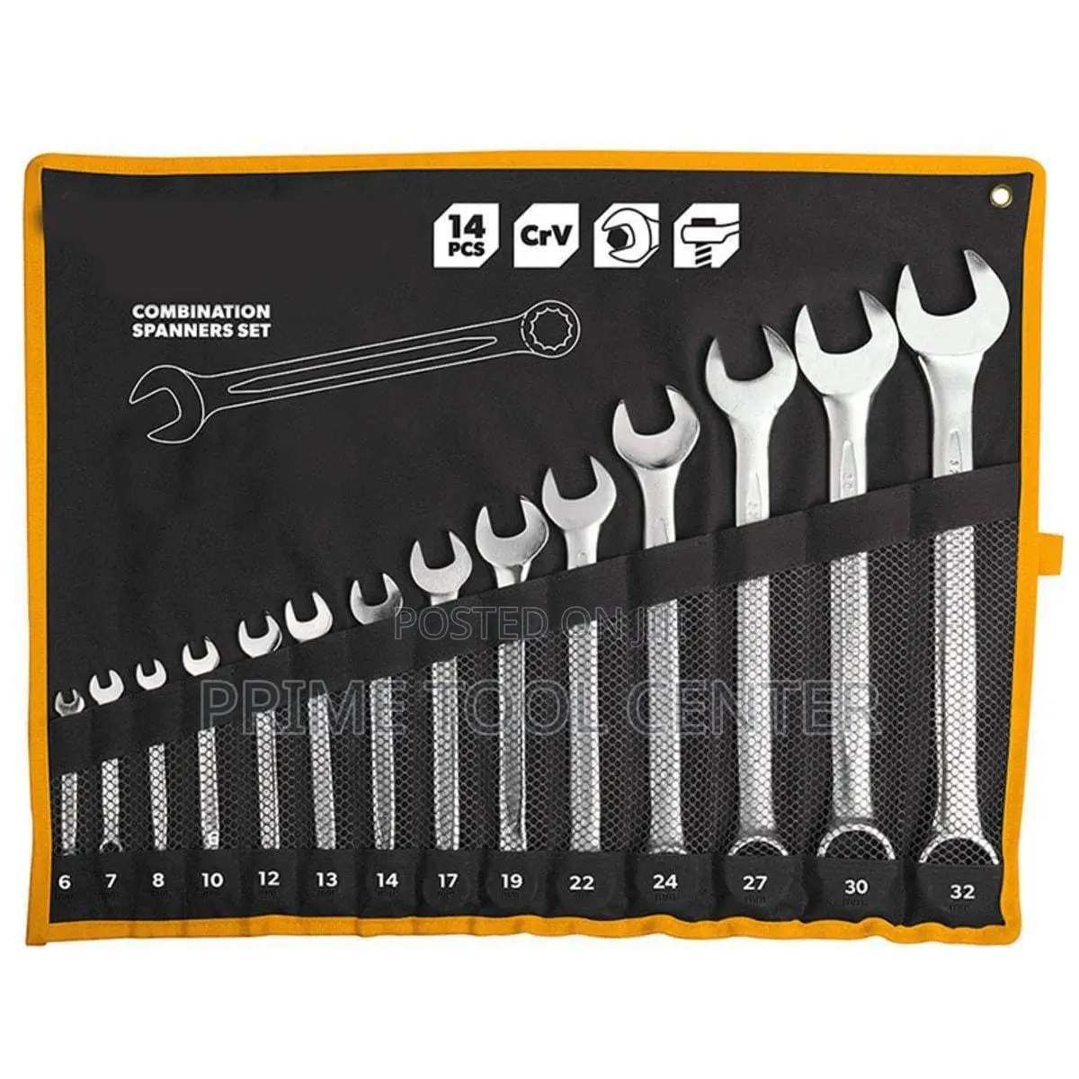 INGCO 12pcs double open end spanner set Size:6-32mm