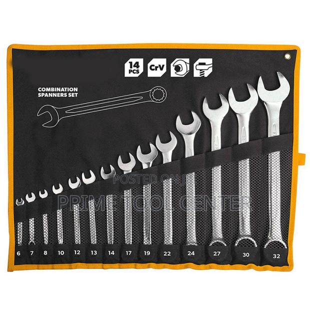 INGCO 12pcs double open end spanner set Size:6-32mm