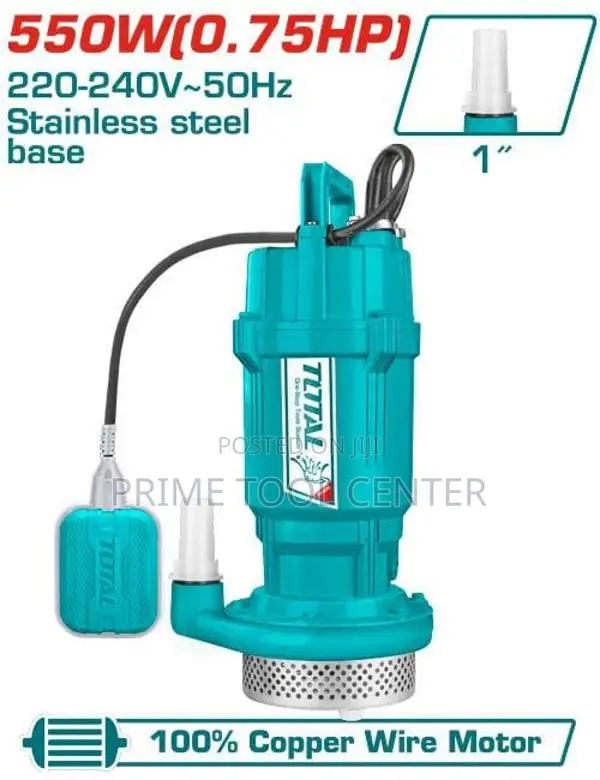 Total Submersible pump power: 550W(0.75HP)