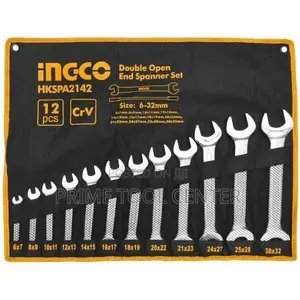 INGCO 12pcs double open end spanner set Size:6-32mm
