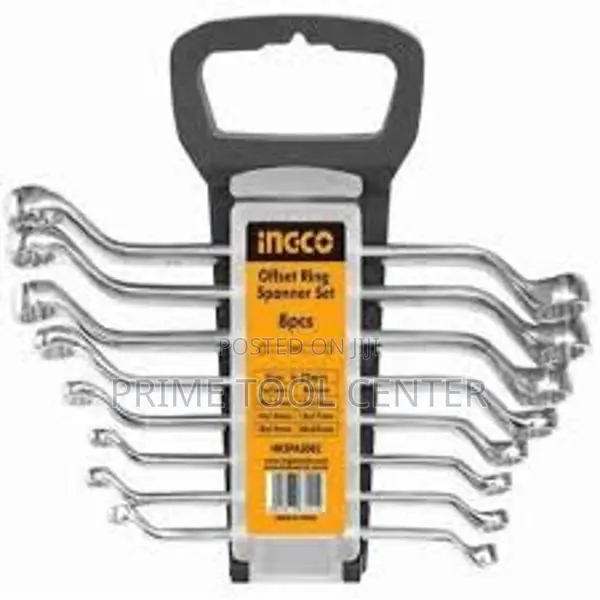 INGCO 8pcs offset ring spanner set Size:6-22