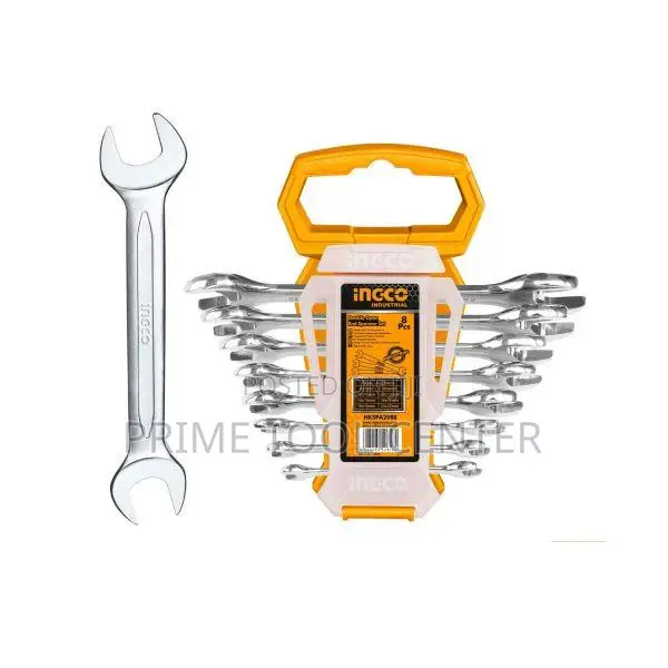 INGCO 8pcs double open end spanner set :6-22