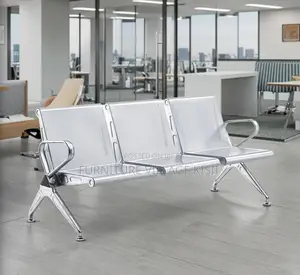 Office Bench; 3-Link Non Padded Steel Waiting Bench