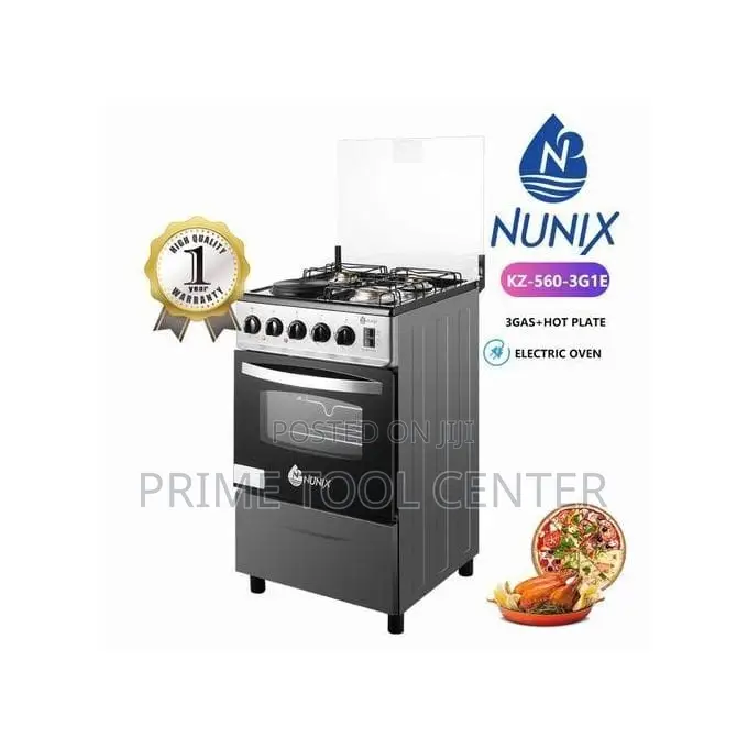 Nunix 50 * 55cm Cookers 3 Gas, 1 Hotplate