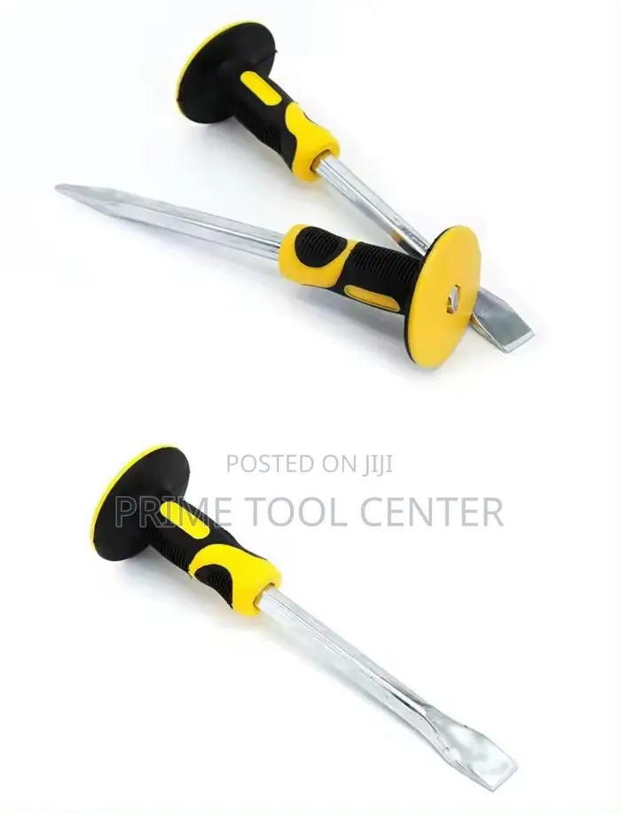 10inch guarded cold stone chisel with Rubber handle