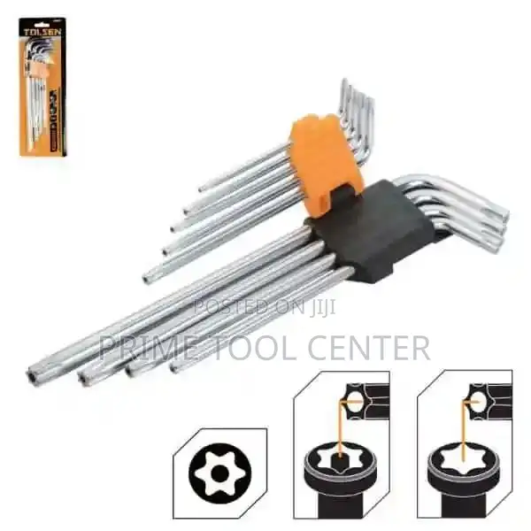 9pcs torx extra long arm hex key set