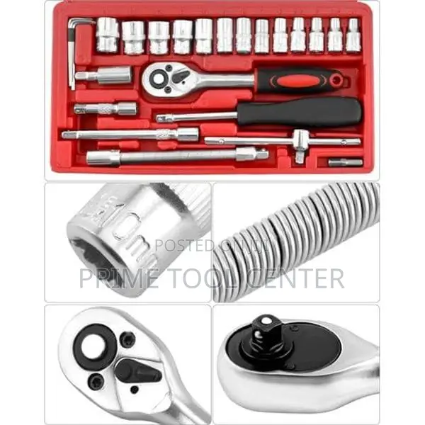 46 Pieces 1/4 inch Socket Ratchet Wrench Set