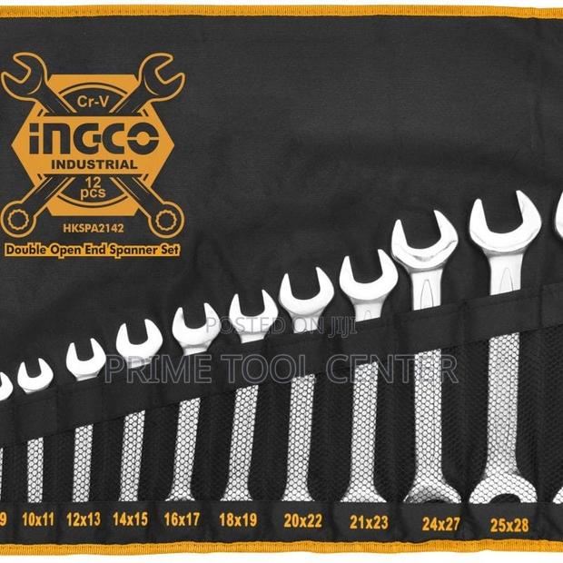 INGCO 12pcs double open end spanner set Size:6-32mm - thumbnail 2