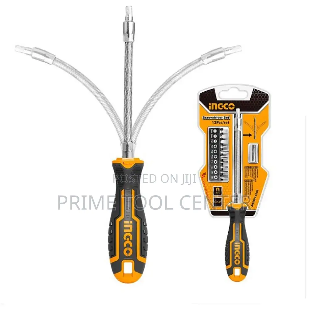 INGCO 12 Pcs flexible shaft screwdriver set