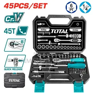 Total 45Pcs 1/4″ socket set