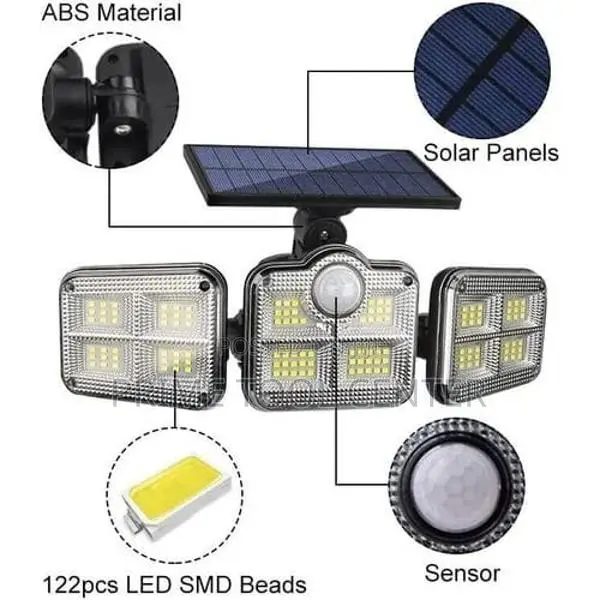 120 LEDs Solar Motion Sensor Flood Lights