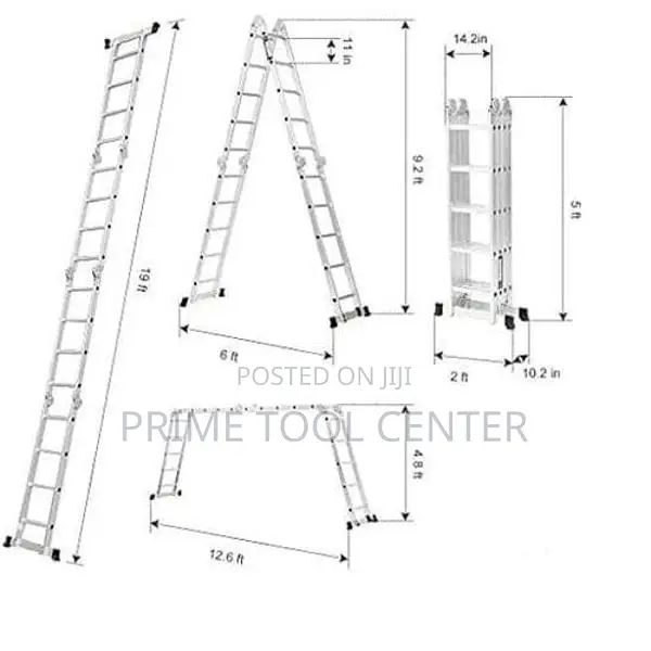 Folding Extension Ladder 5.7M 18.7FT